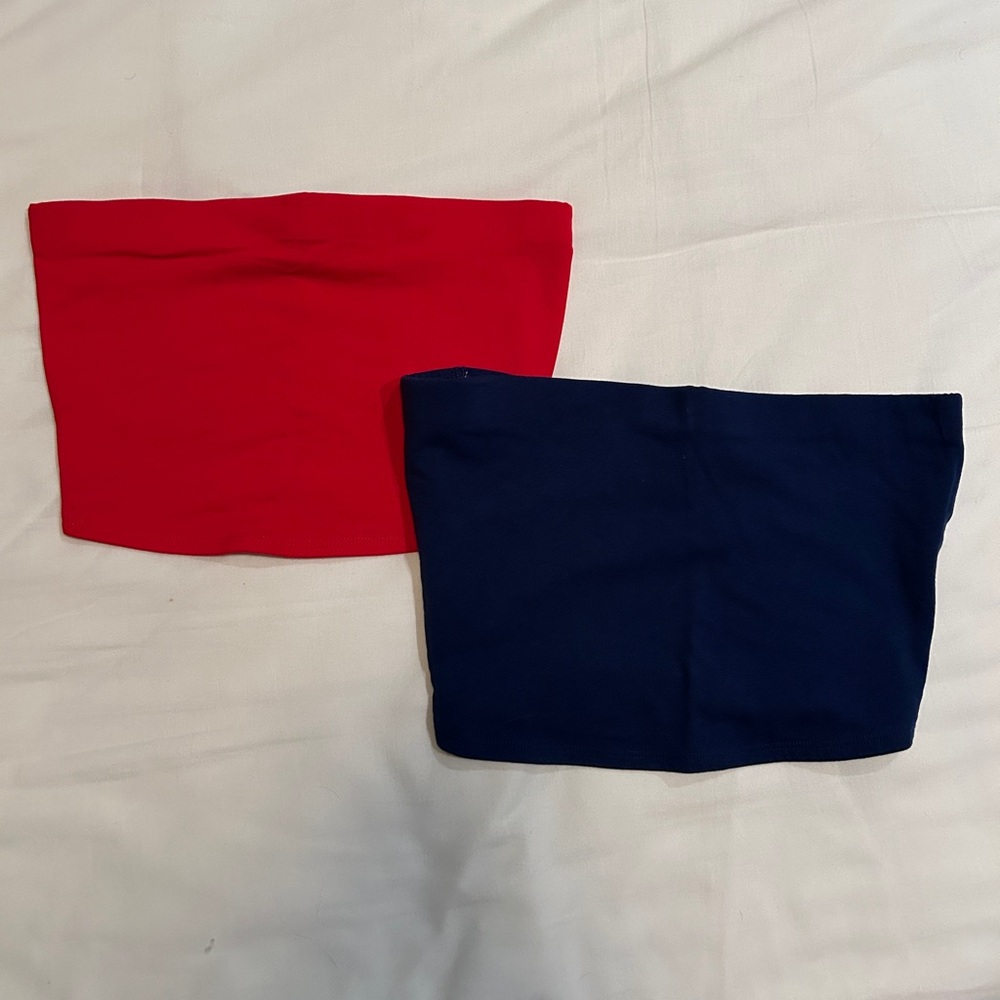 Set of 2 H&M Red and Blue Tube Tops S